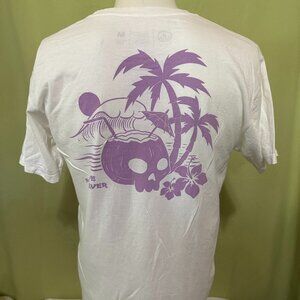 Neff Palm Tree Coconut Drink Vacation Bye Forever Men's White Shirt Medium